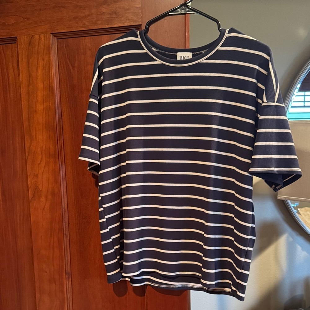 BKE Classic Navy and White Striped Tee